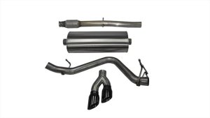 Chevrolet Silverado Performance Exhaust - Single Side Exit - CORSA Performance - Touring Cat-Back - Black - `14-`17